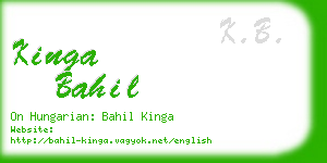 kinga bahil business card